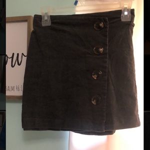 Dark grey corduroy mini skirt.